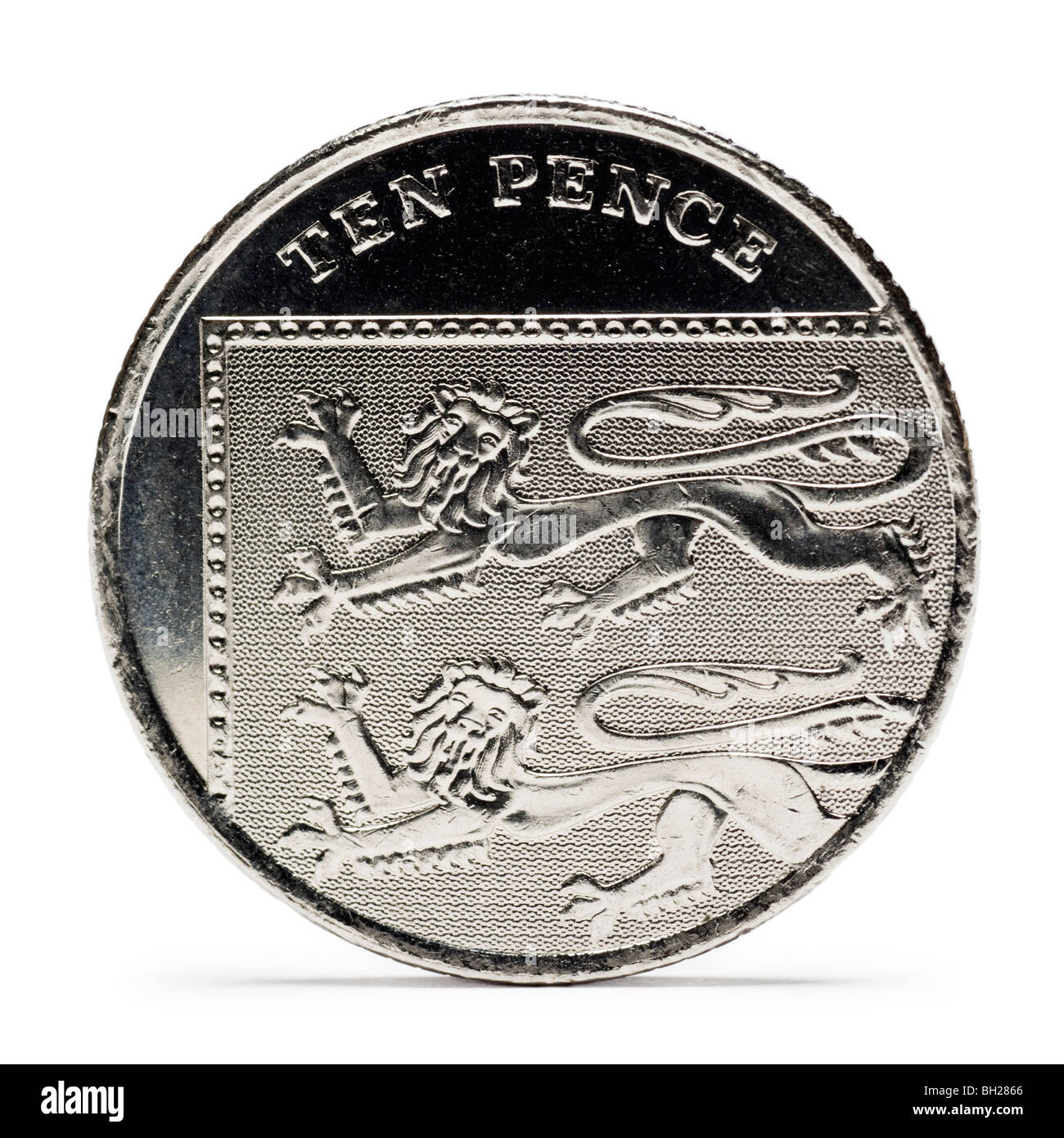 Britische zehn Pence Münze zurück anzeigen neues design Stockfoto