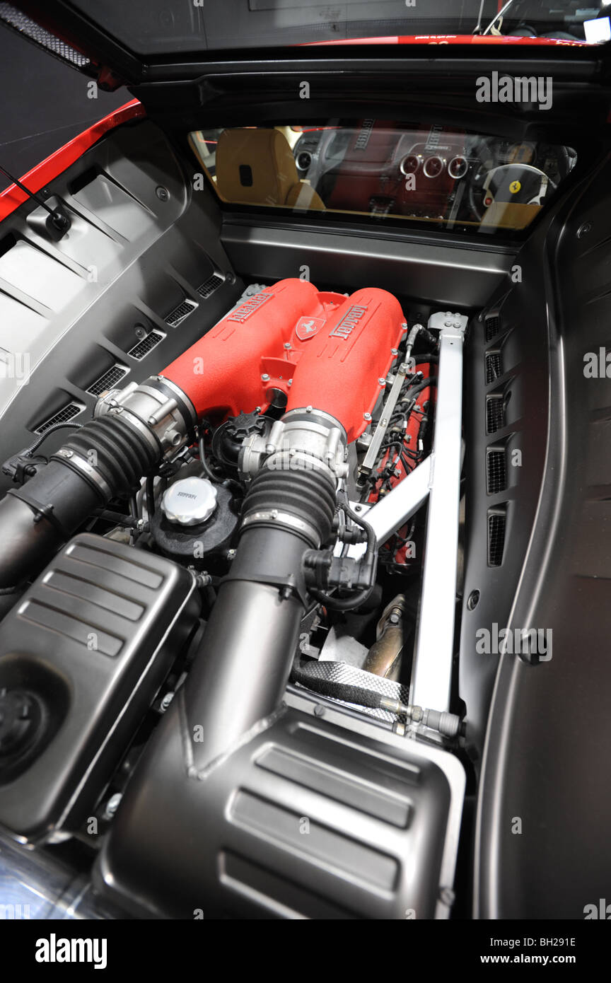 Details zu einem Supersportwagen Ferrari F 430 Stockfoto