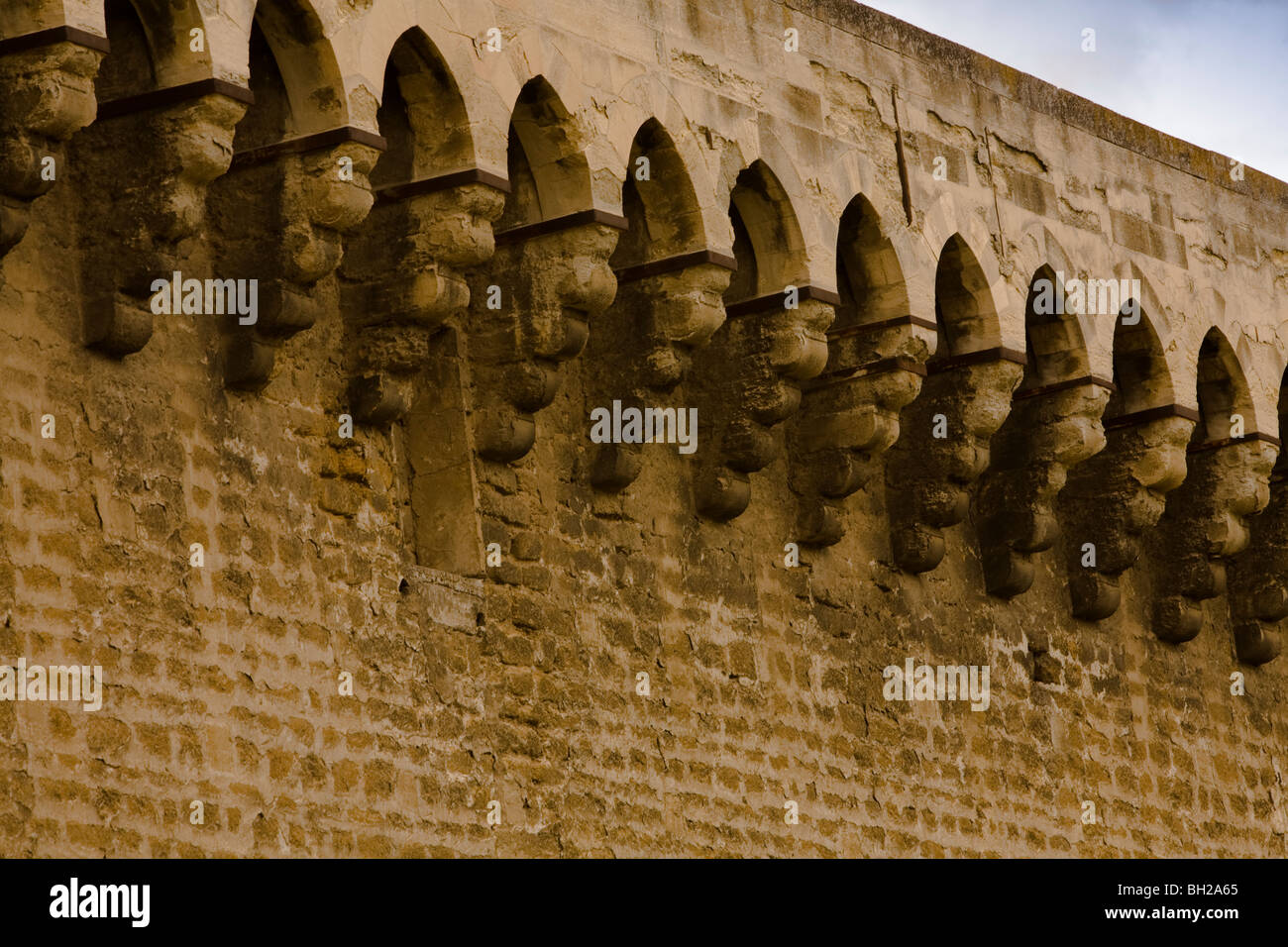 Außenwand. Palais des Papes (Papstpalast), Avignon, Frankreich Stockfoto