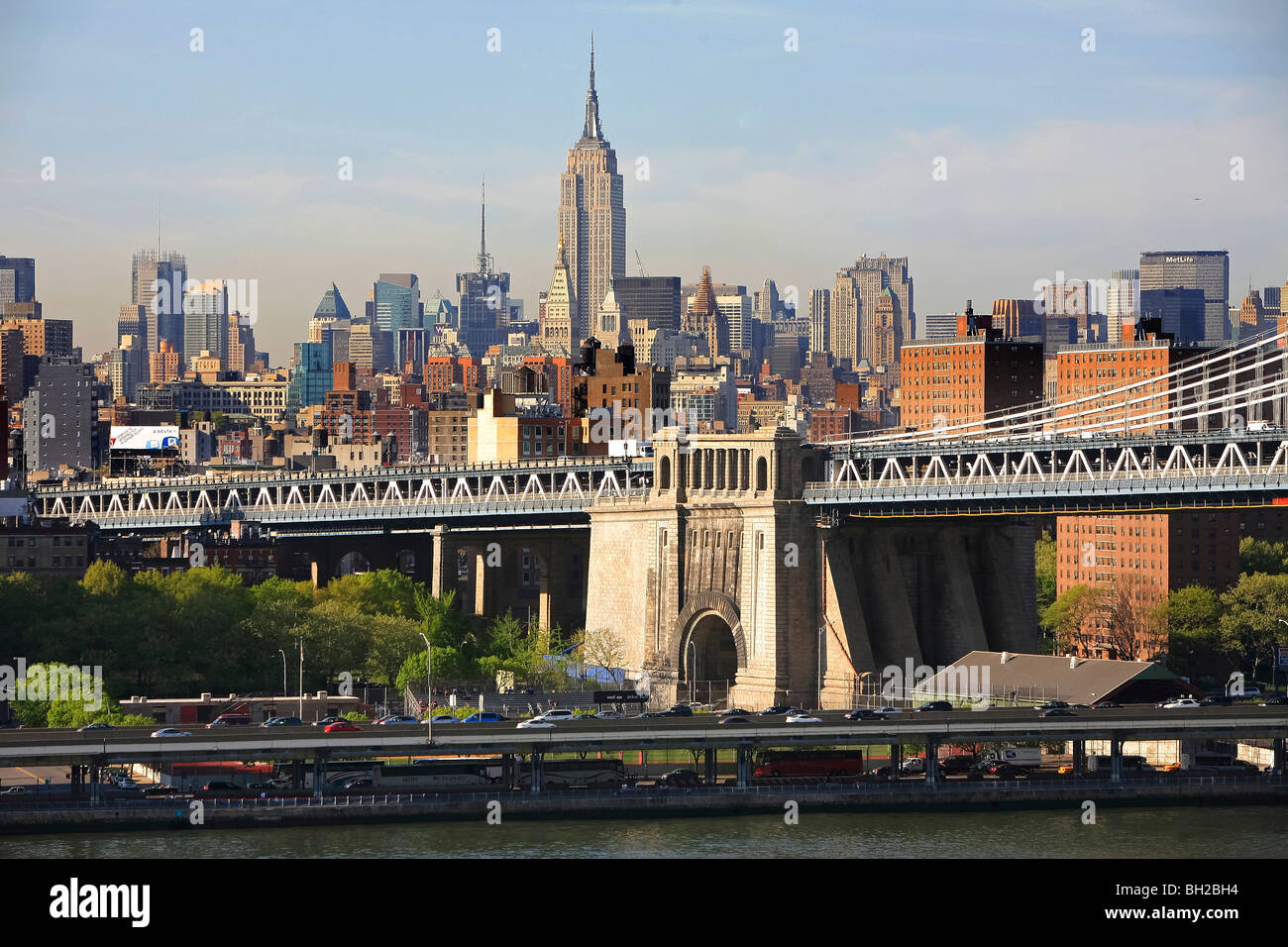 Die Skyline von New York vom Hudson river Stockfoto