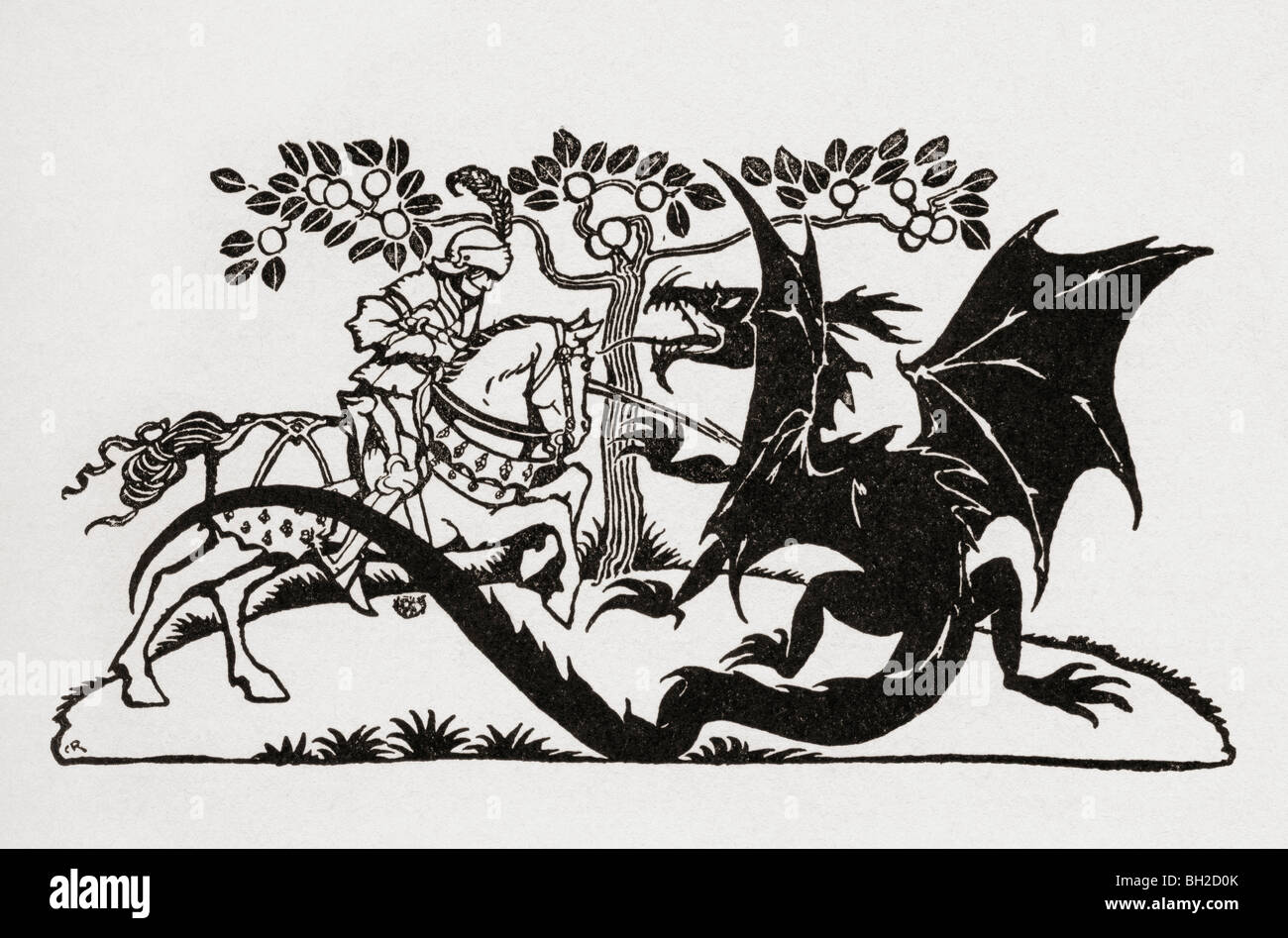 Georg und der Drache. Aus dem Buch englische Märchen nacherzählt von F.A. Steel Stockfoto