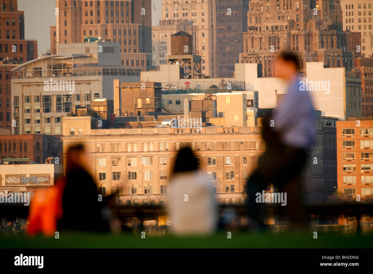 Die Skyline von New York vom Hudson river Stockfoto