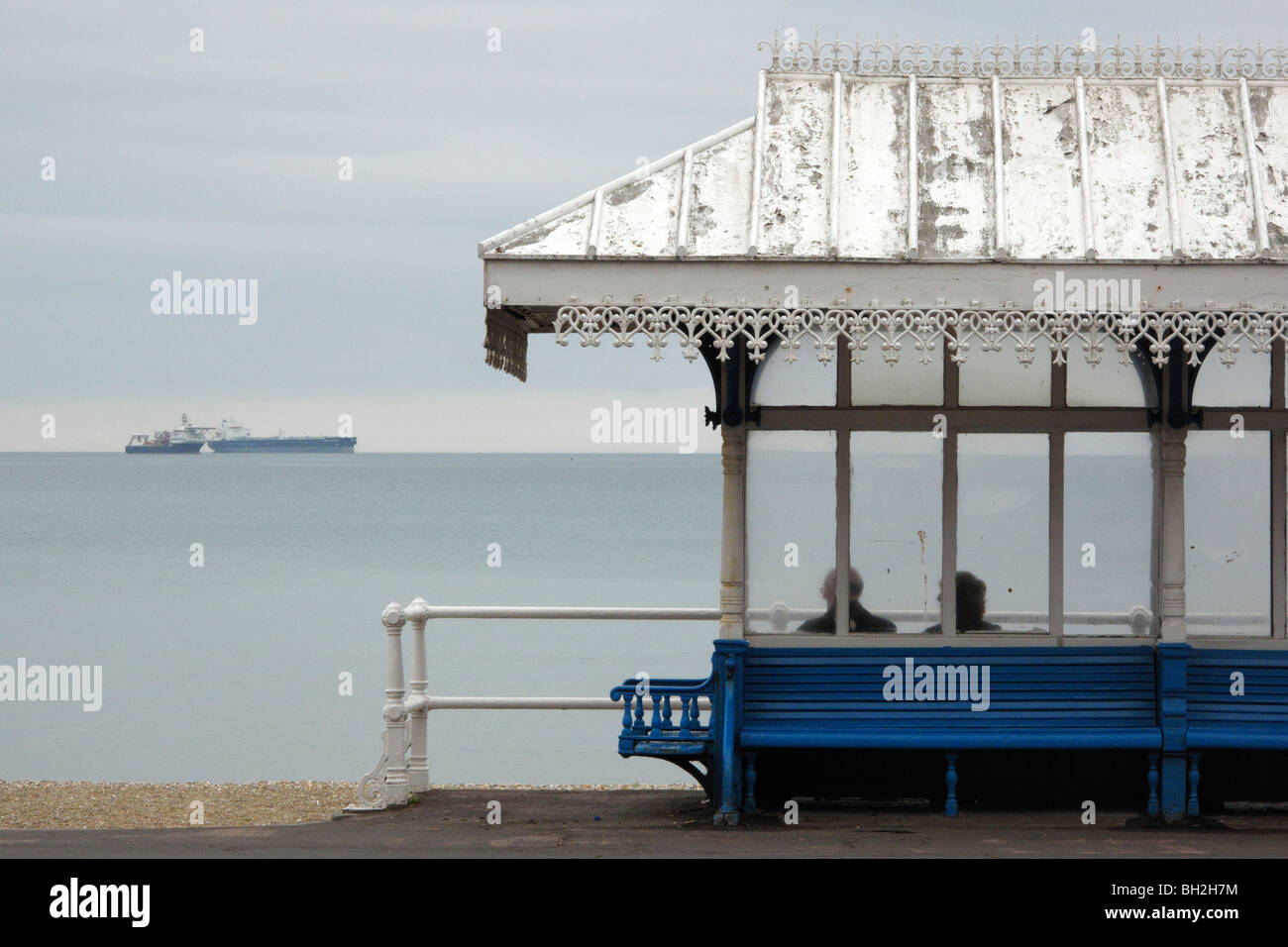 Strandpromenade Shelter, Weymouth, Dorset, Großbritannien Stockfoto