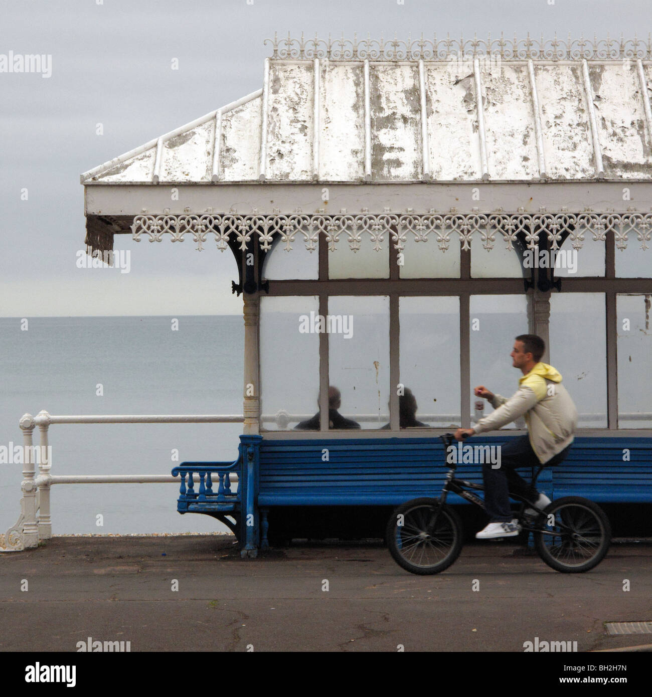 Strandpromenade Shelter, Weymouth, Dorset, Großbritannien Stockfoto