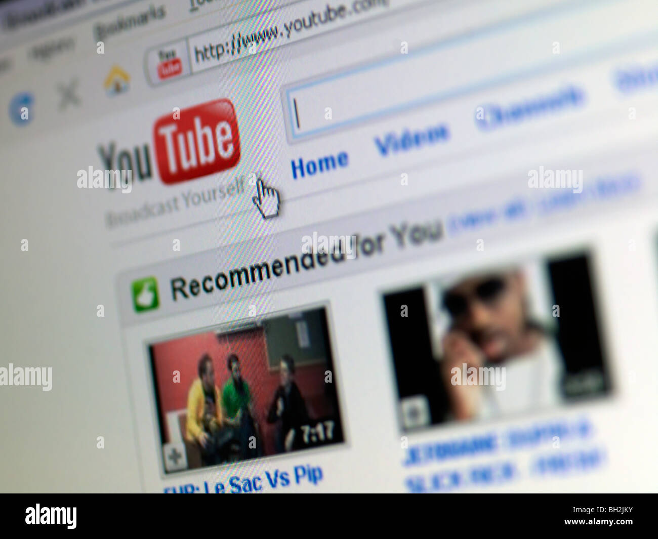 Video-Streaming-Website Stockfoto