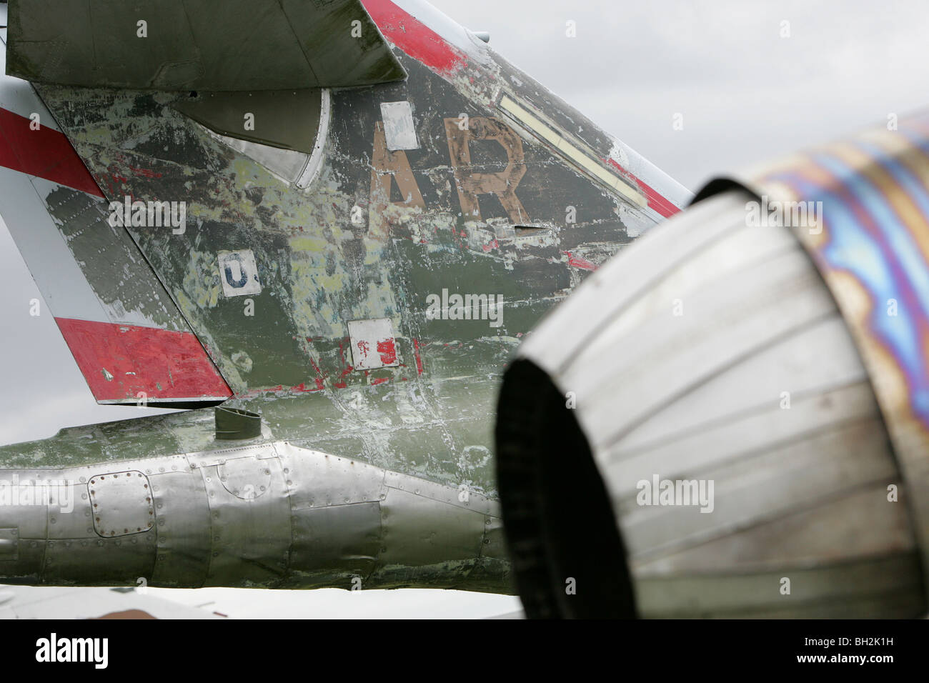 JET FIGHTER FLUGZEUGMUSEUM RUMPF RESTAURIERUNG Stockfoto