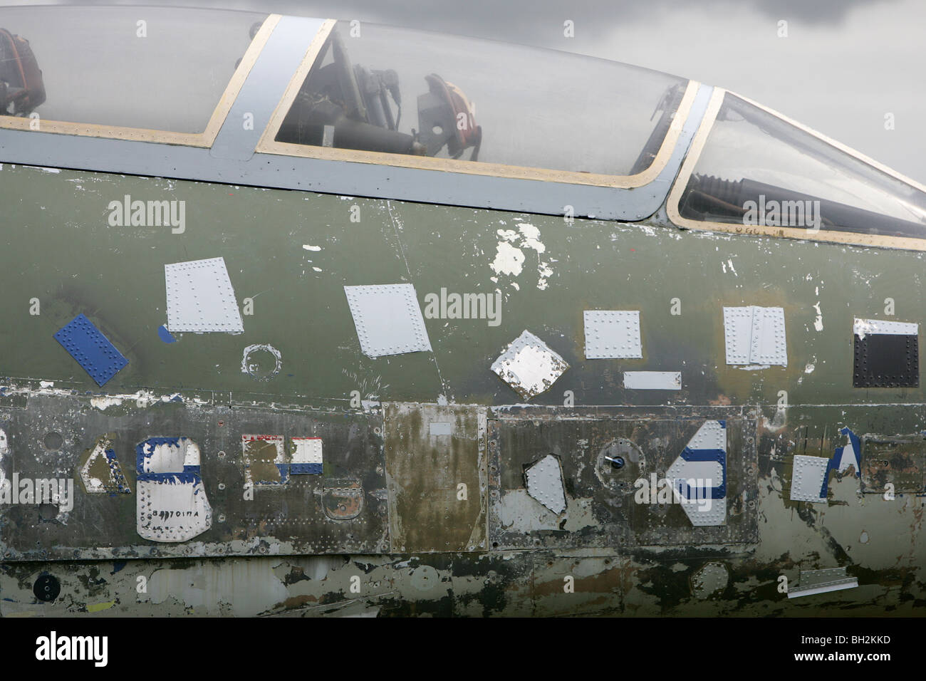 JET FIGHTER FLUGZEUGMUSEUM RUMPF RESTAURIERUNG Stockfoto