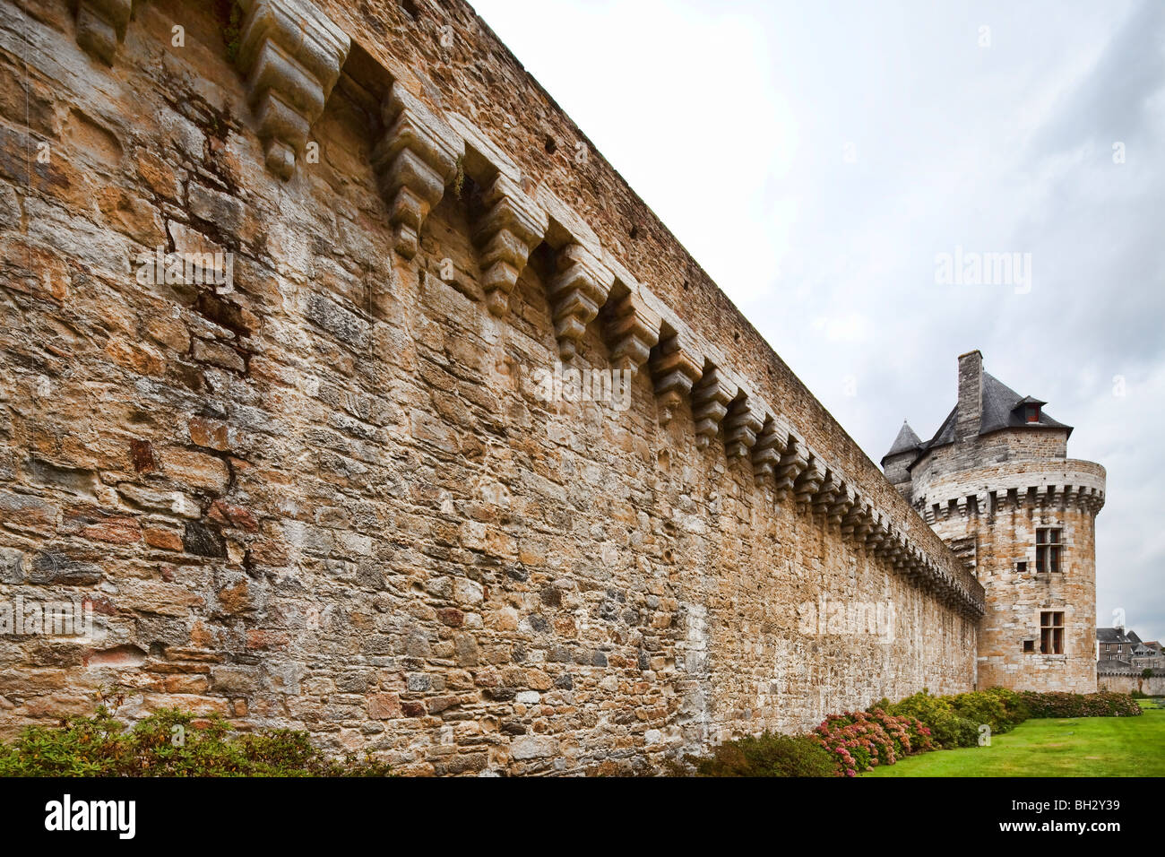 Zinnen und Constable Tower, Stadt Vannes, Golfo de Morbihan, Bretagne, Frankreich Stockfoto