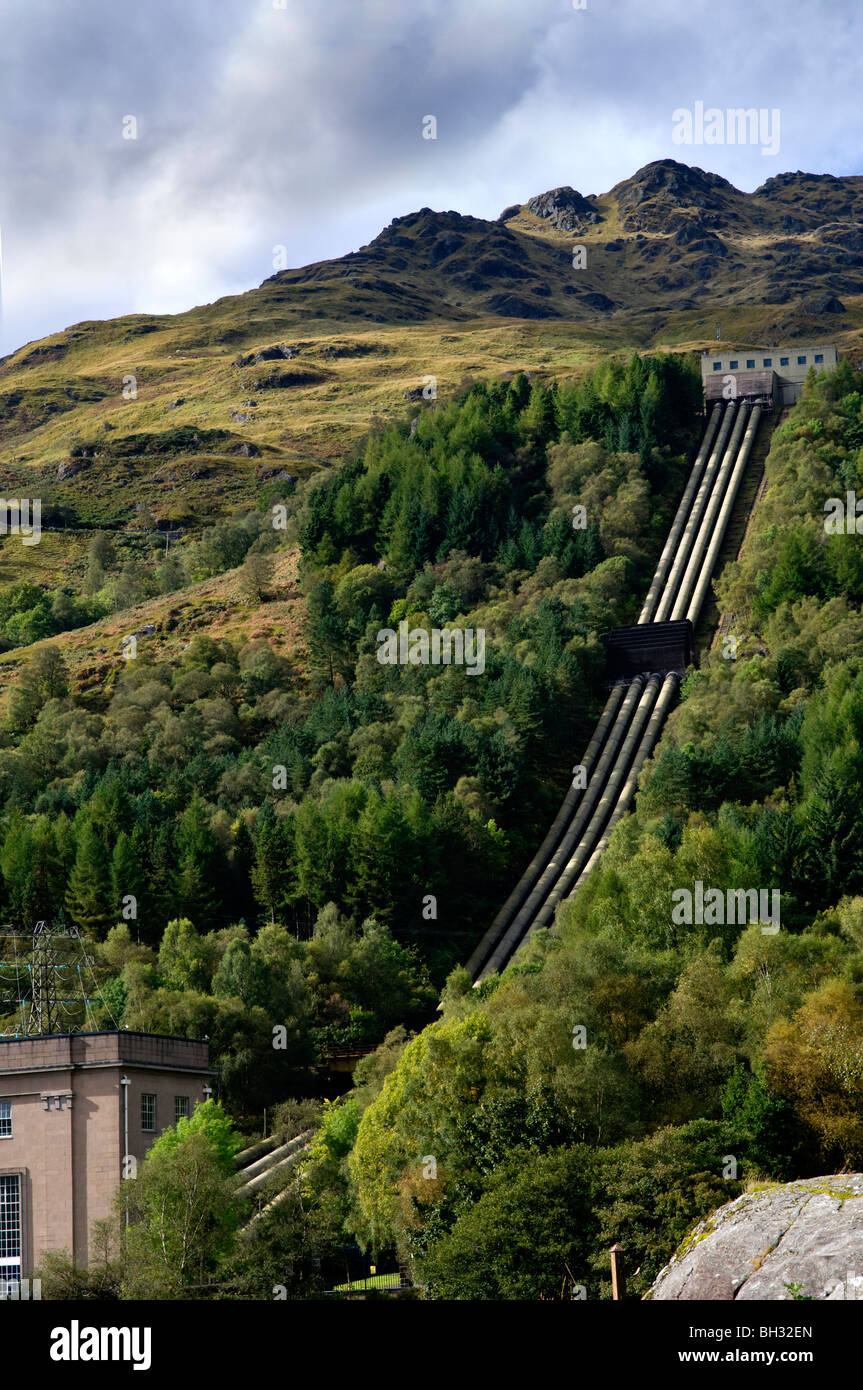 Loch Sloy elektrische Wasserkraftwerk Tunnel nach unten Ben Vorlich auf Ufer des Loch Lomond Stockfoto