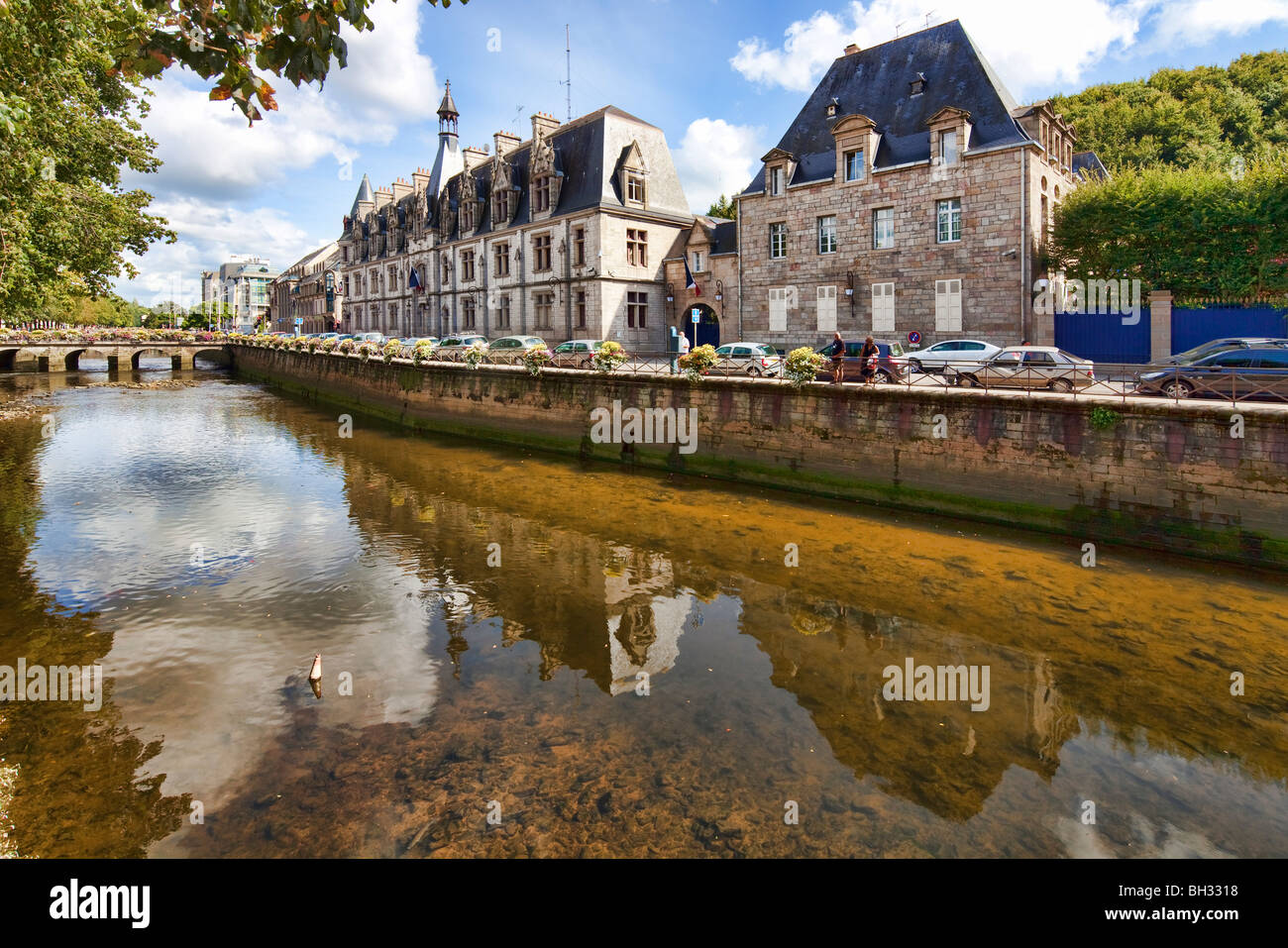 Odet Fluss, Stadt von Quimper, Handelsverträge des Finistere, Bretagne, Frankreich Stockfoto