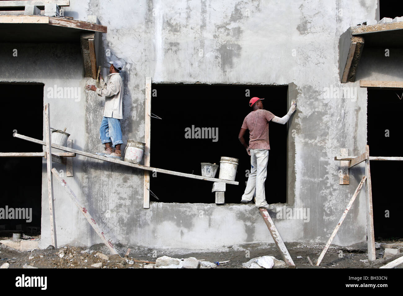 Housing Bauarbeiter, Dominikanische Republik Stockfoto