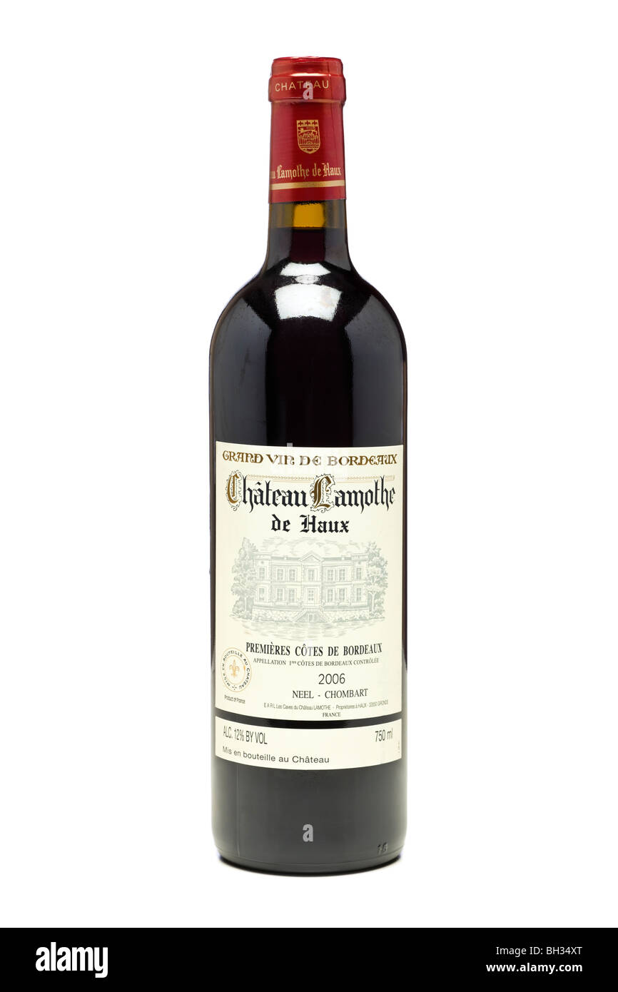 Flasche französischen Bordeaux Rot Wein Stockfoto