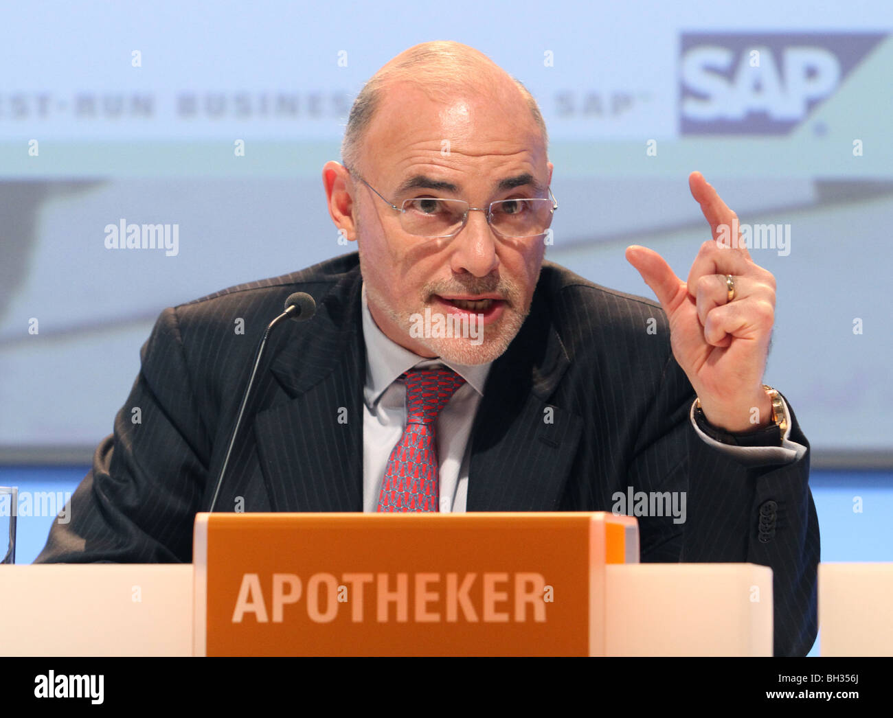 Léo Apotheker, CEO der SAP AG, Frankfurt am Main, Deutschland. Stockfoto