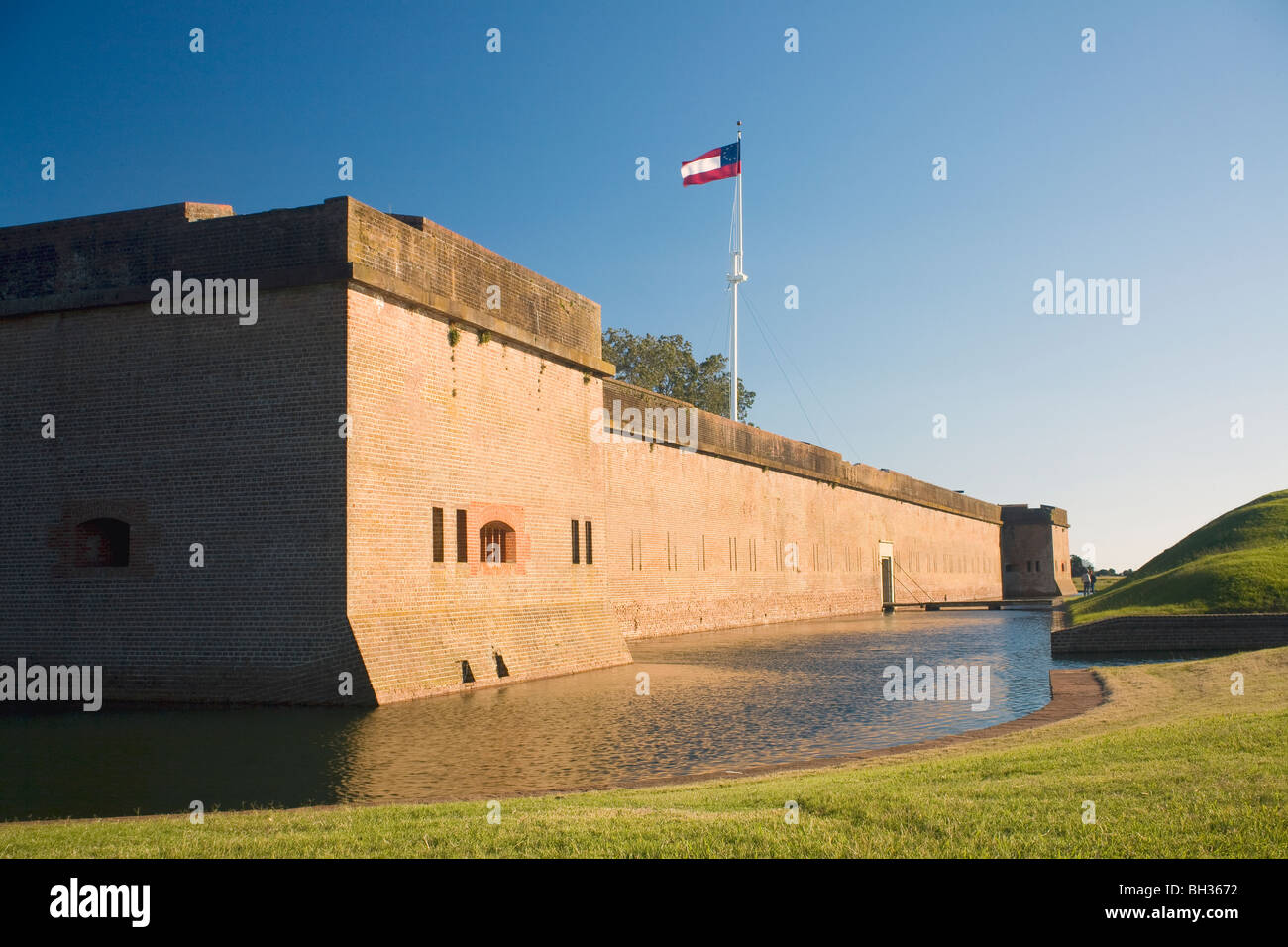 Georgien - Fort Pulaski National Monument, ein Bürgerkrieg Ära Fort gebaut auf Cockspur Island, den Fluss-Ansatz nach Savannah zu schützen Stockfoto