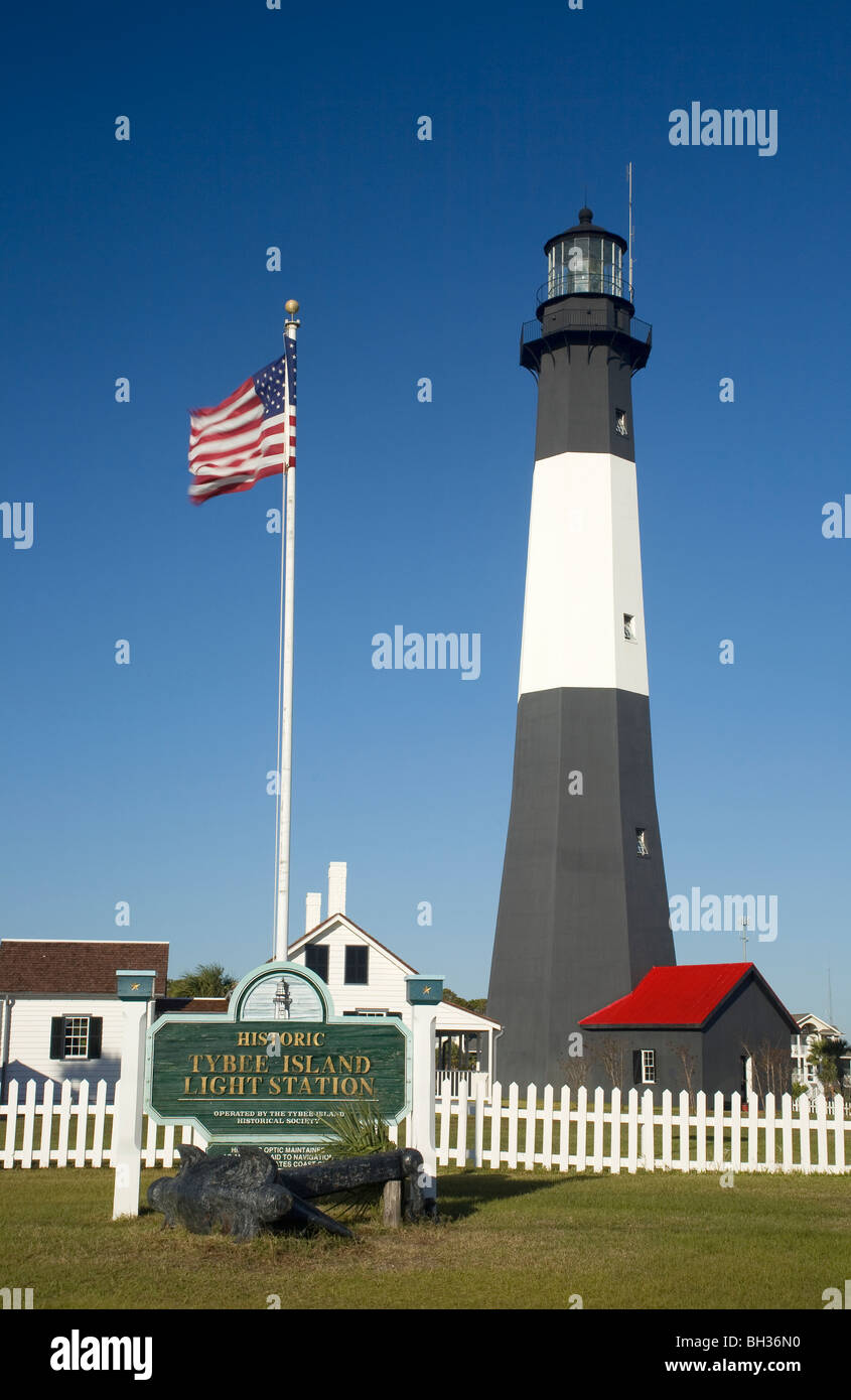Georgien - historische Tybee Light Station auf Tybee Island in der Nähe von Savannah. Stockfoto