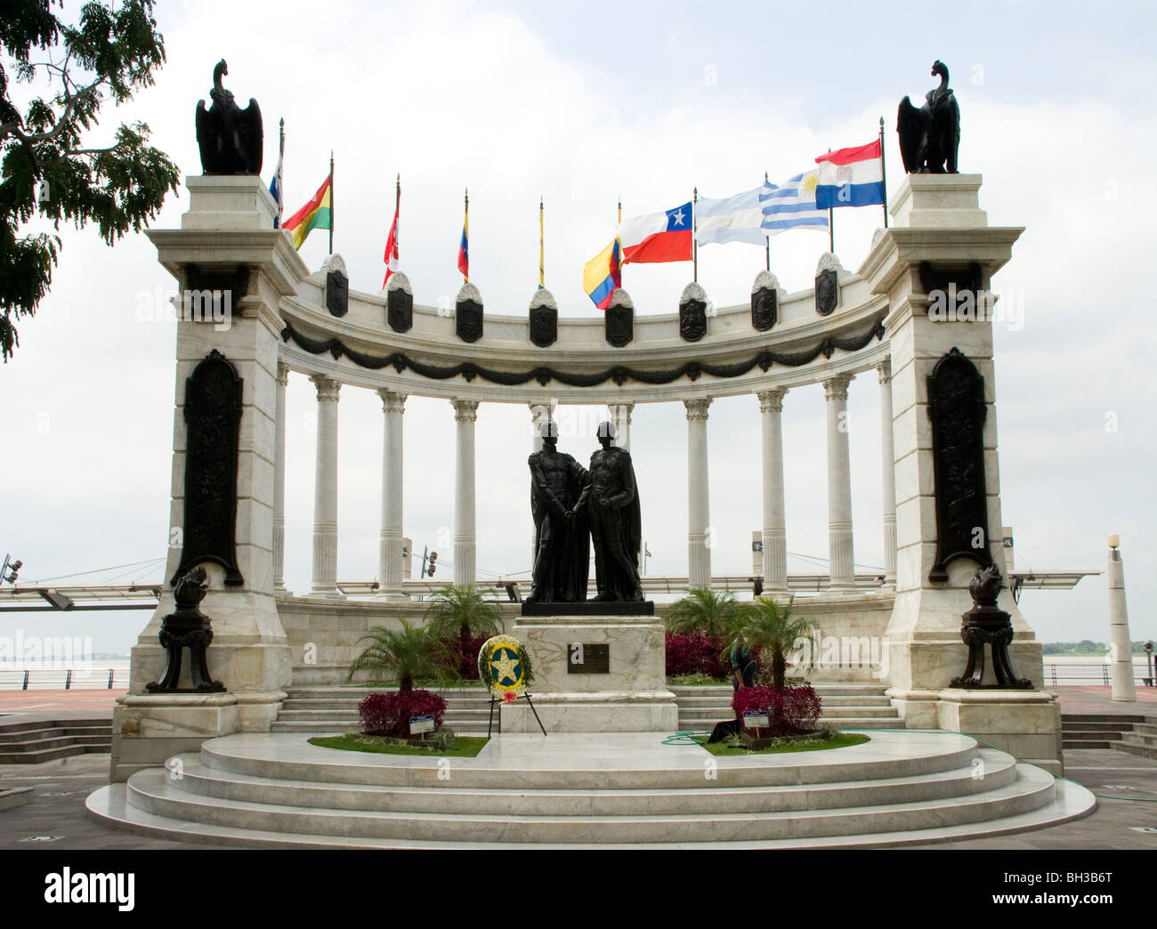 Ecuador. Stadt Guayaquil. Denkmal für Simón Bolívar und Antonio José Sucre. Stockfoto