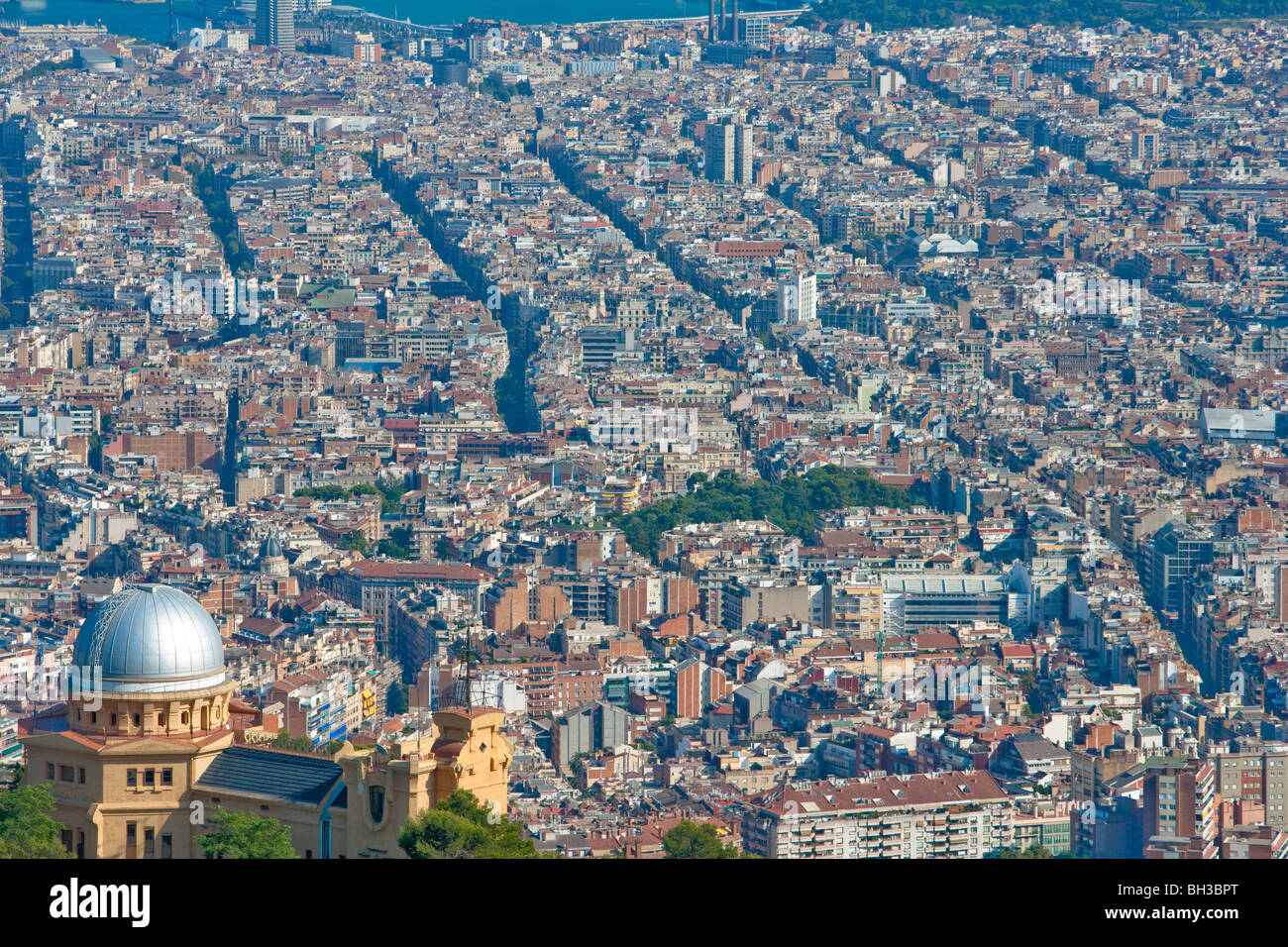Barcelona - höchste Aussichtspunkt vom Tibidabo Vergnügungspark Stockfoto