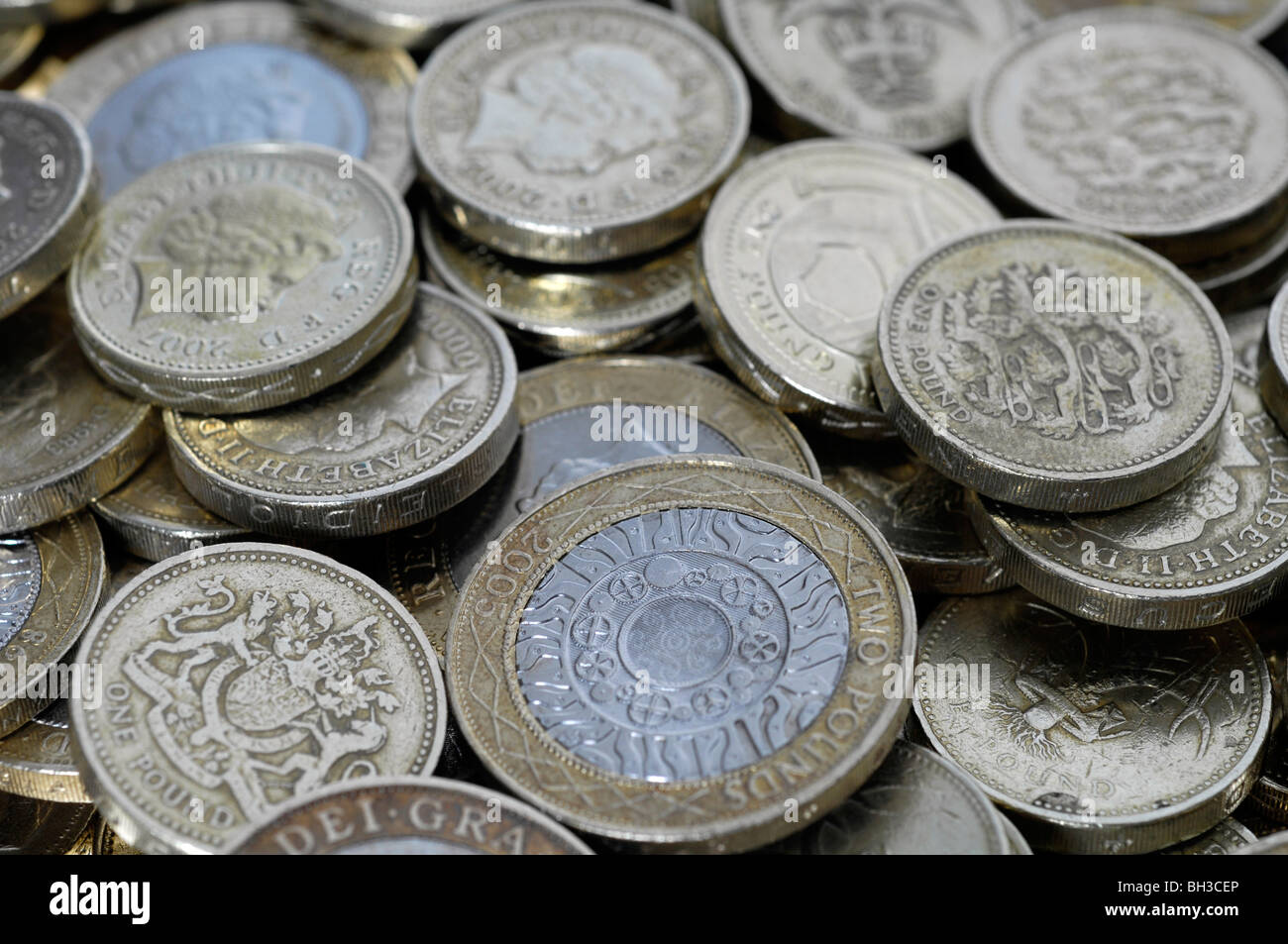 Britische Pfund-Münzen Stockfoto