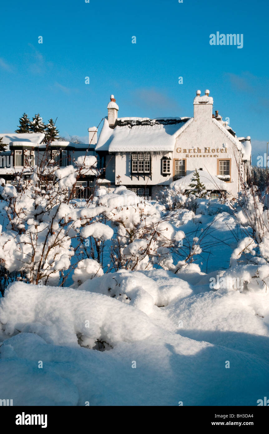 Garth Hotel und Restaurant im Winter, Grantown auf Spey, Hochland, Schottland Stockfoto