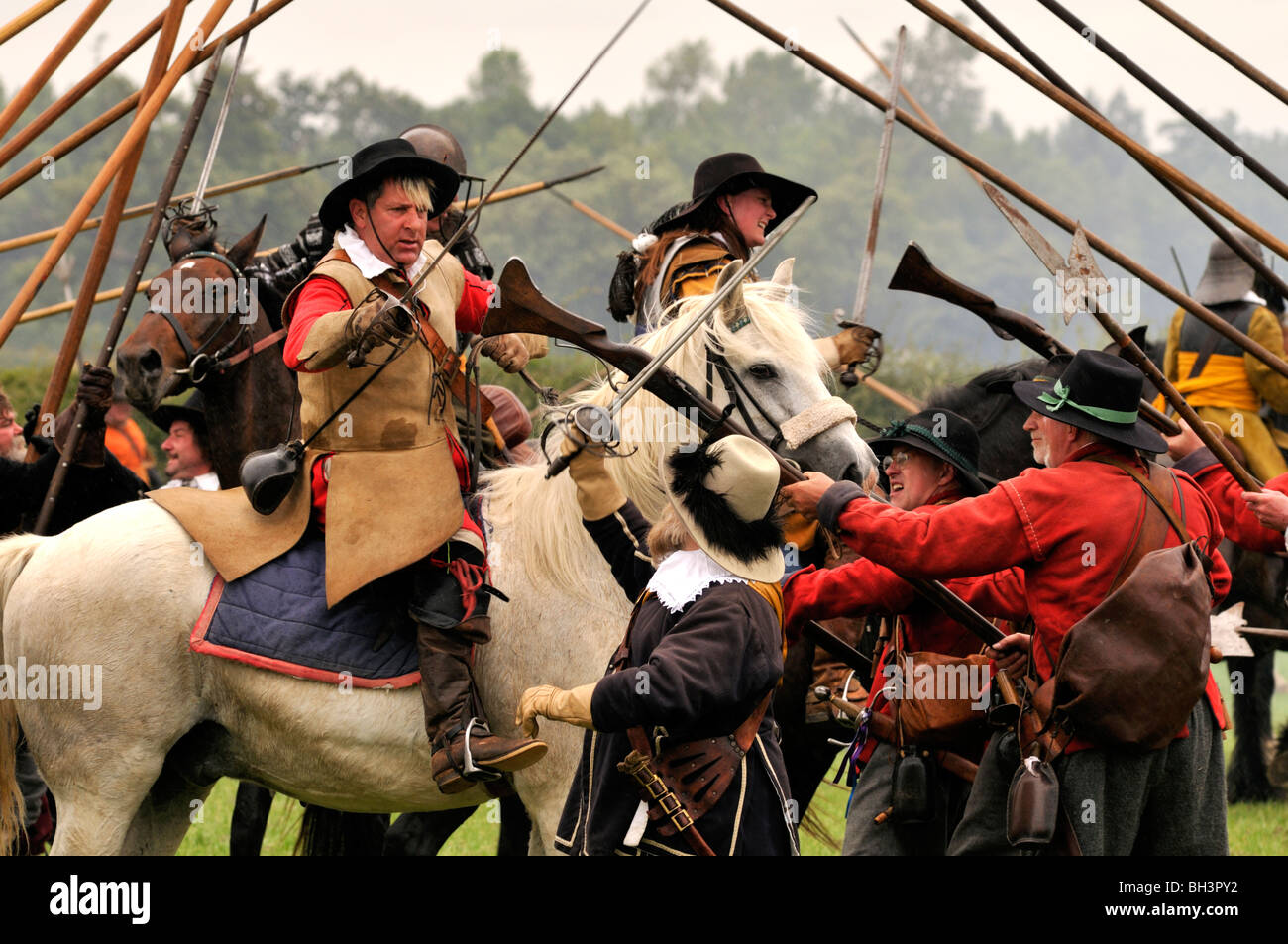 Historische Nachstellung des englischen Bürgerkrieges Stockfoto