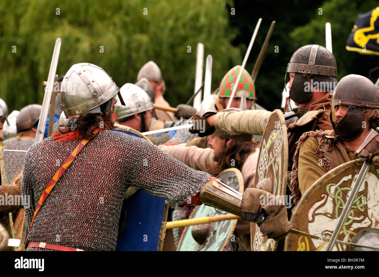 Historisches Reenactment Viking Invasion Stockfoto
