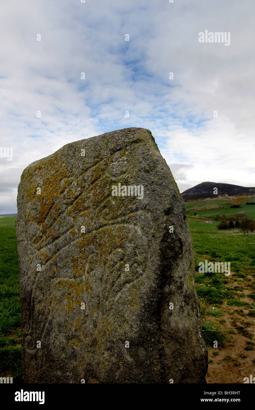 Pictish Stein bei Rhynie geschnitzt. Stockfoto