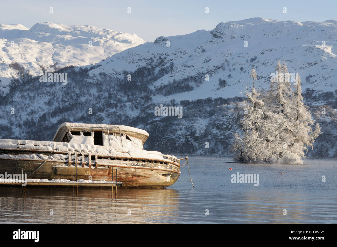 Loch Ness, im Winter. Stockfoto