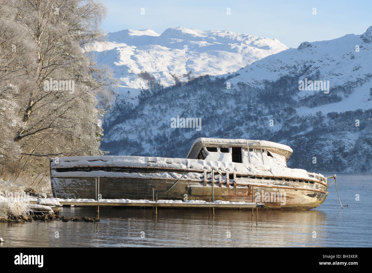 Loch Ness, im Winter. Stockfoto