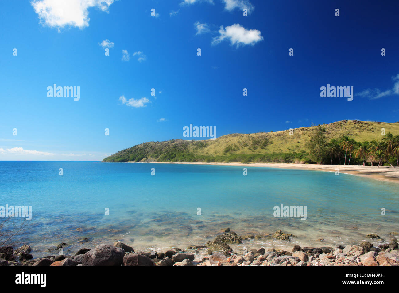 Seelandschaft und Strand, St. Kitts, West Indies, Karibik Stockfoto