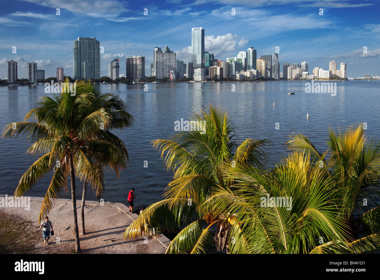 Skyline von Miami & Biscayne Bay, Miami, Florida Stockfoto