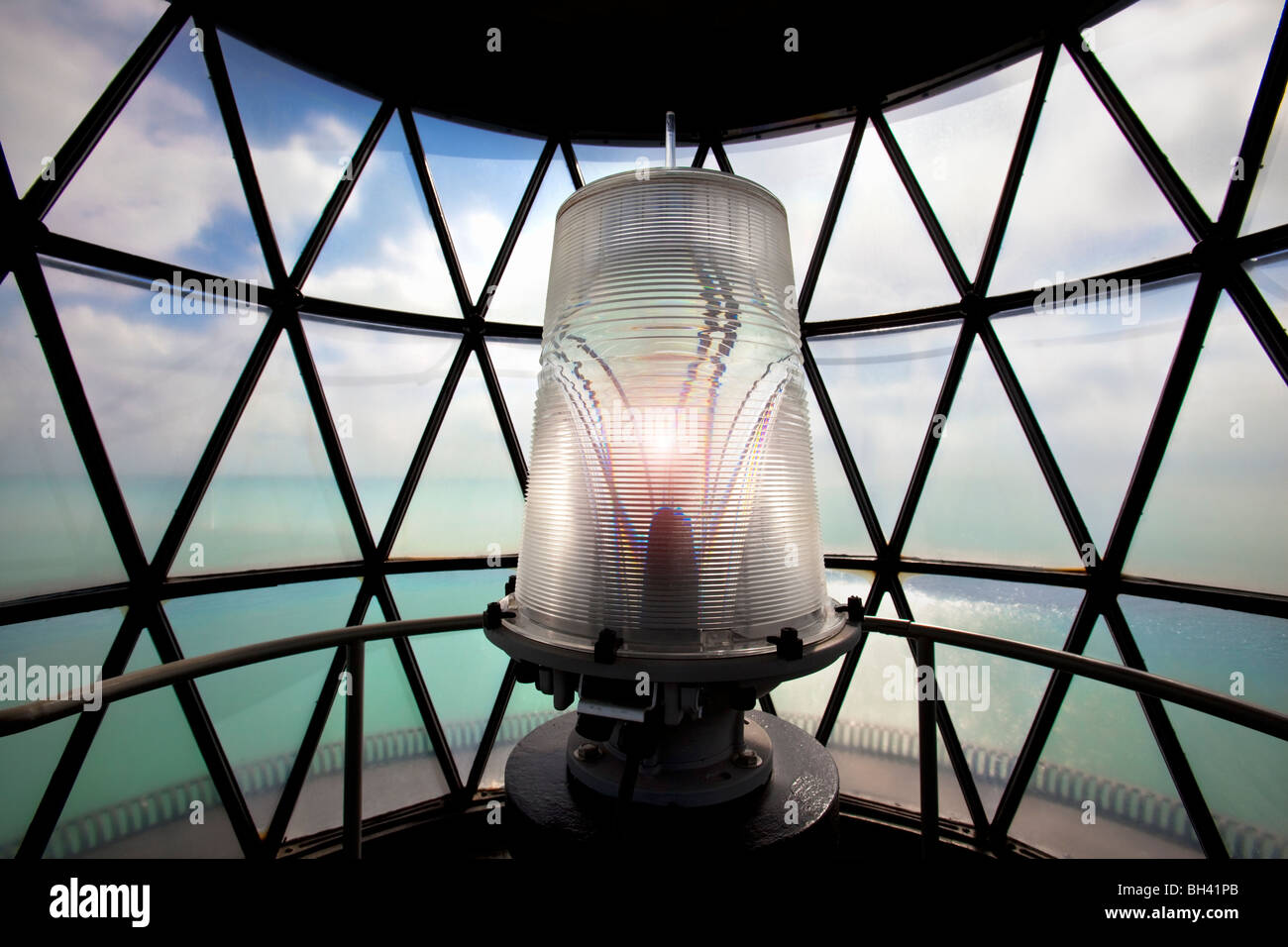 Cape Florida Lighthouse, Bill Baggs Staatspark, Key Biscayne, Florida Stockfoto
