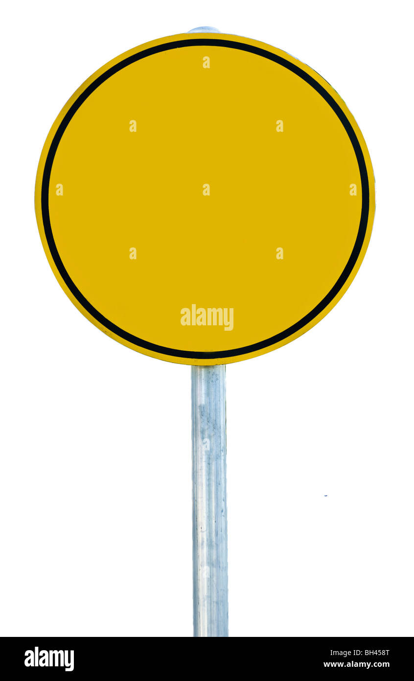 Ein leeres Schild isoliert auf weiss Stockfoto