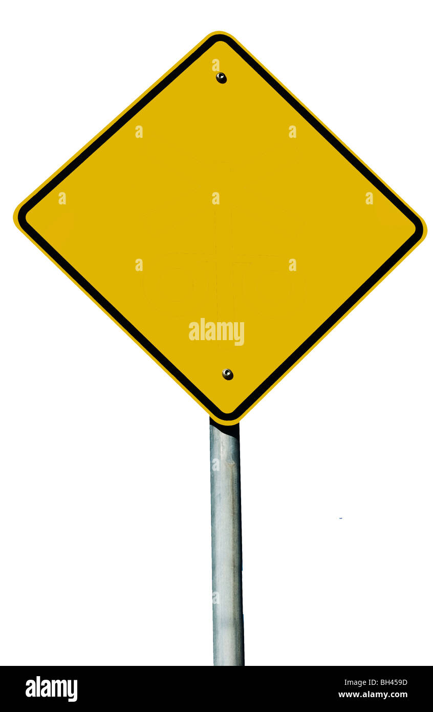 Ein leeres Schild isoliert auf weiss Stockfoto