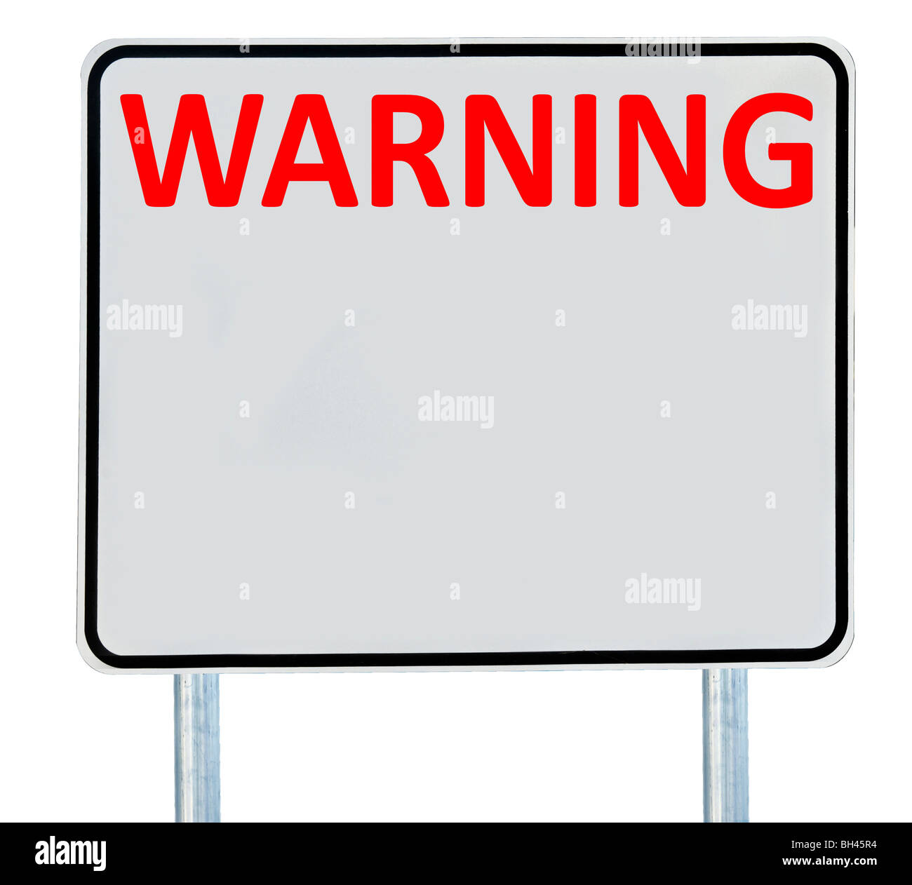 Eine "Warnung" melden Sie isoliert auf weiss. Stockfoto
