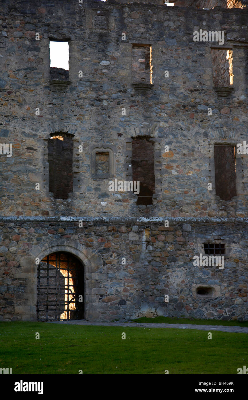 Balvenie Burgruine in der Nähe von Dufftown. Von der Comyn-Clan im 12. Jahrhundert erbaut und in den 1720er Jahren aufgegeben. Stockfoto