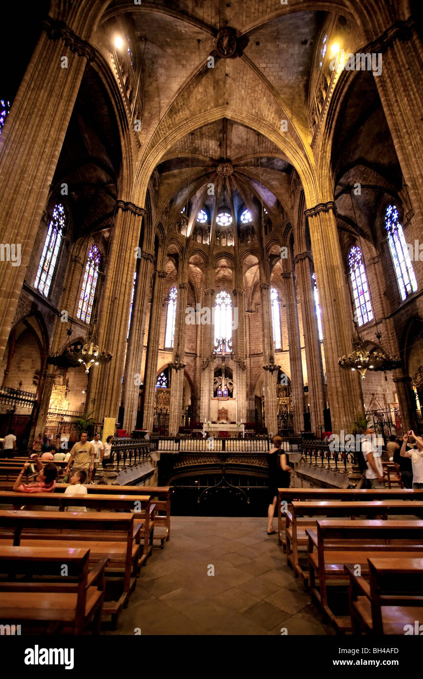 Barcelona - die Kathedrale von Santa Eulalia - das gotische Viertel (Barri Gotic) Stockfoto