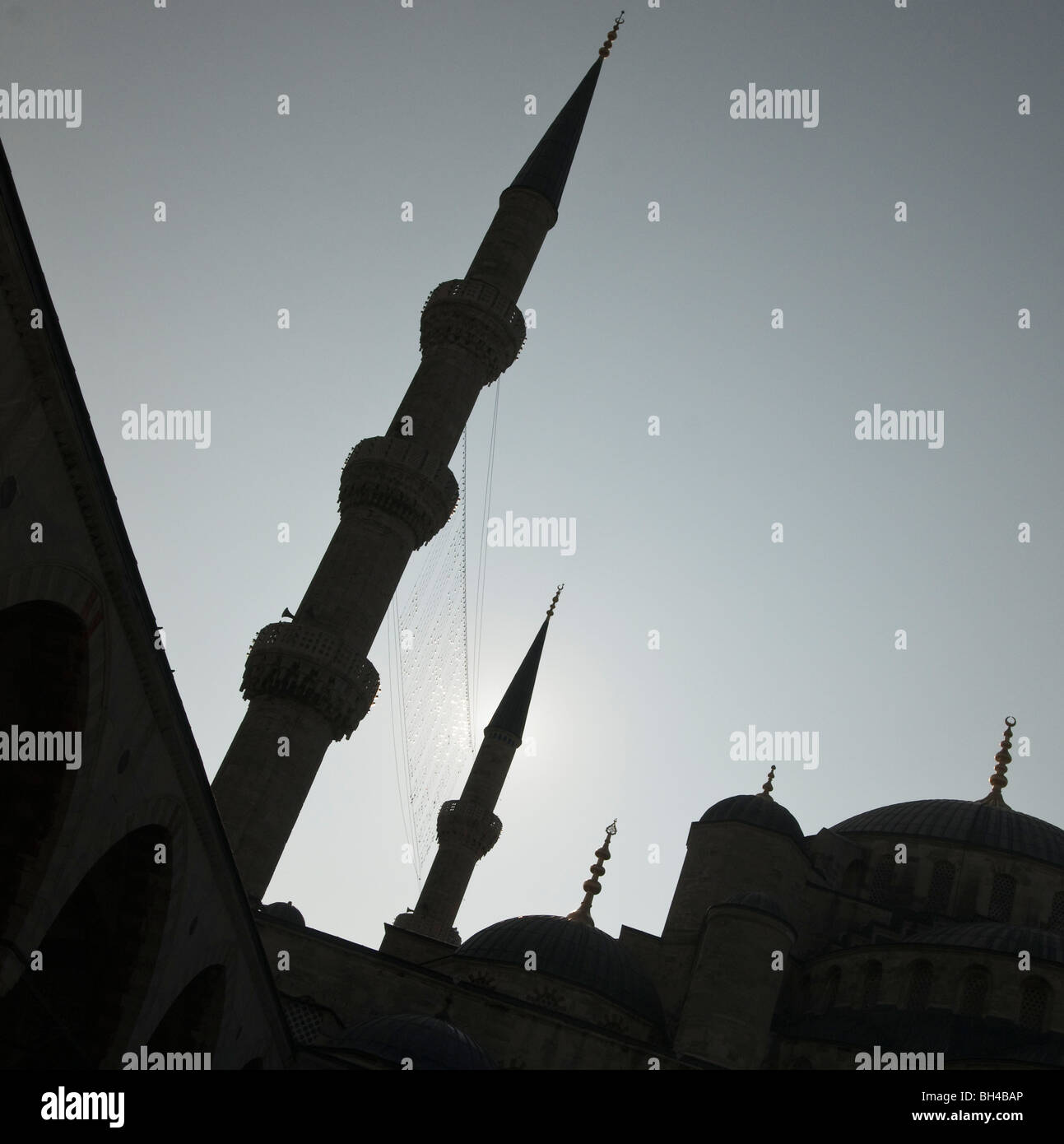 Silhouette von der blauen Moschee, Istanbul, Türkei Stockfoto