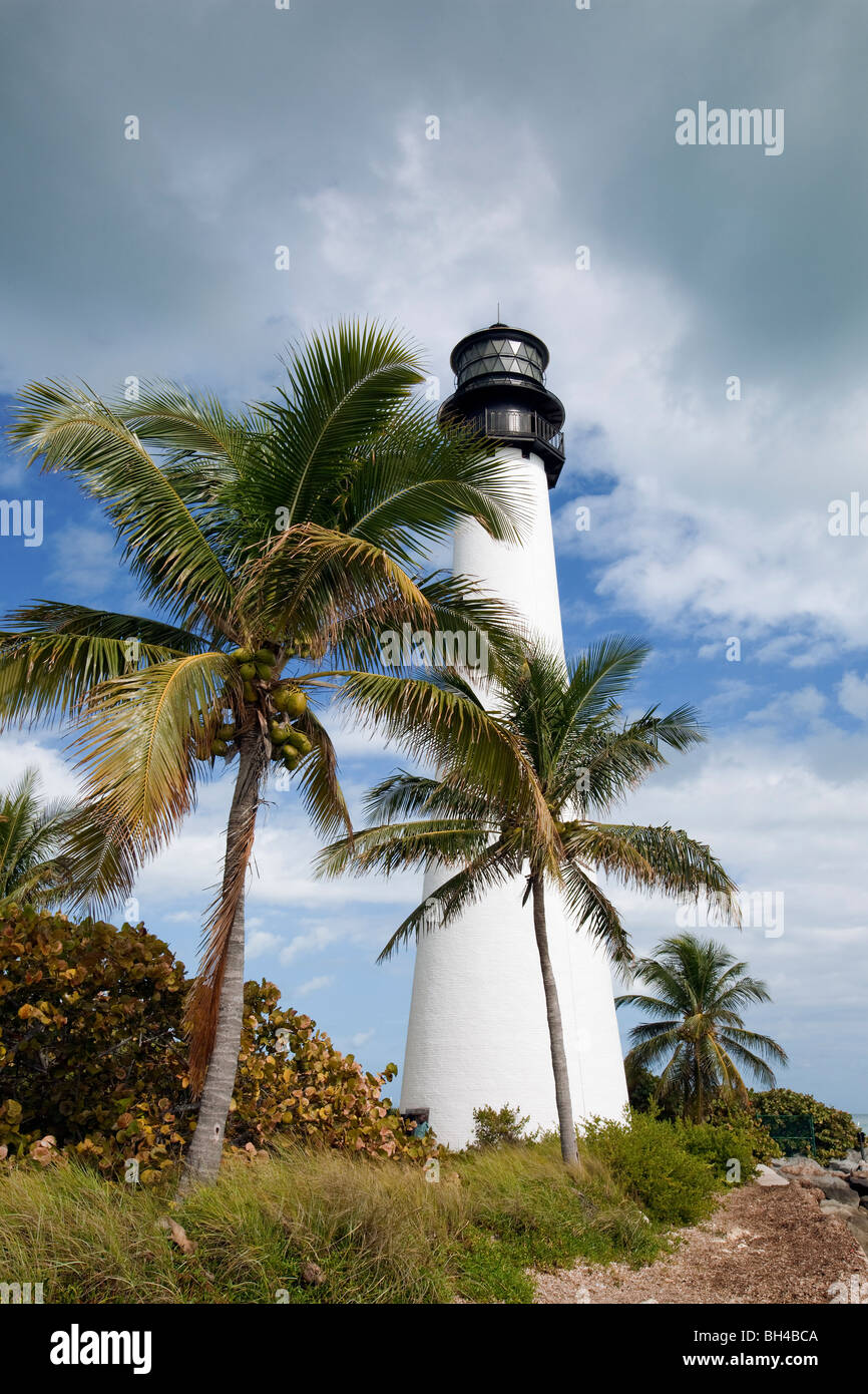 Cape Florida Lighthouse Bill Baggs State Park und Erholungsgebiet, Key Biscayne, Florida Stockfoto