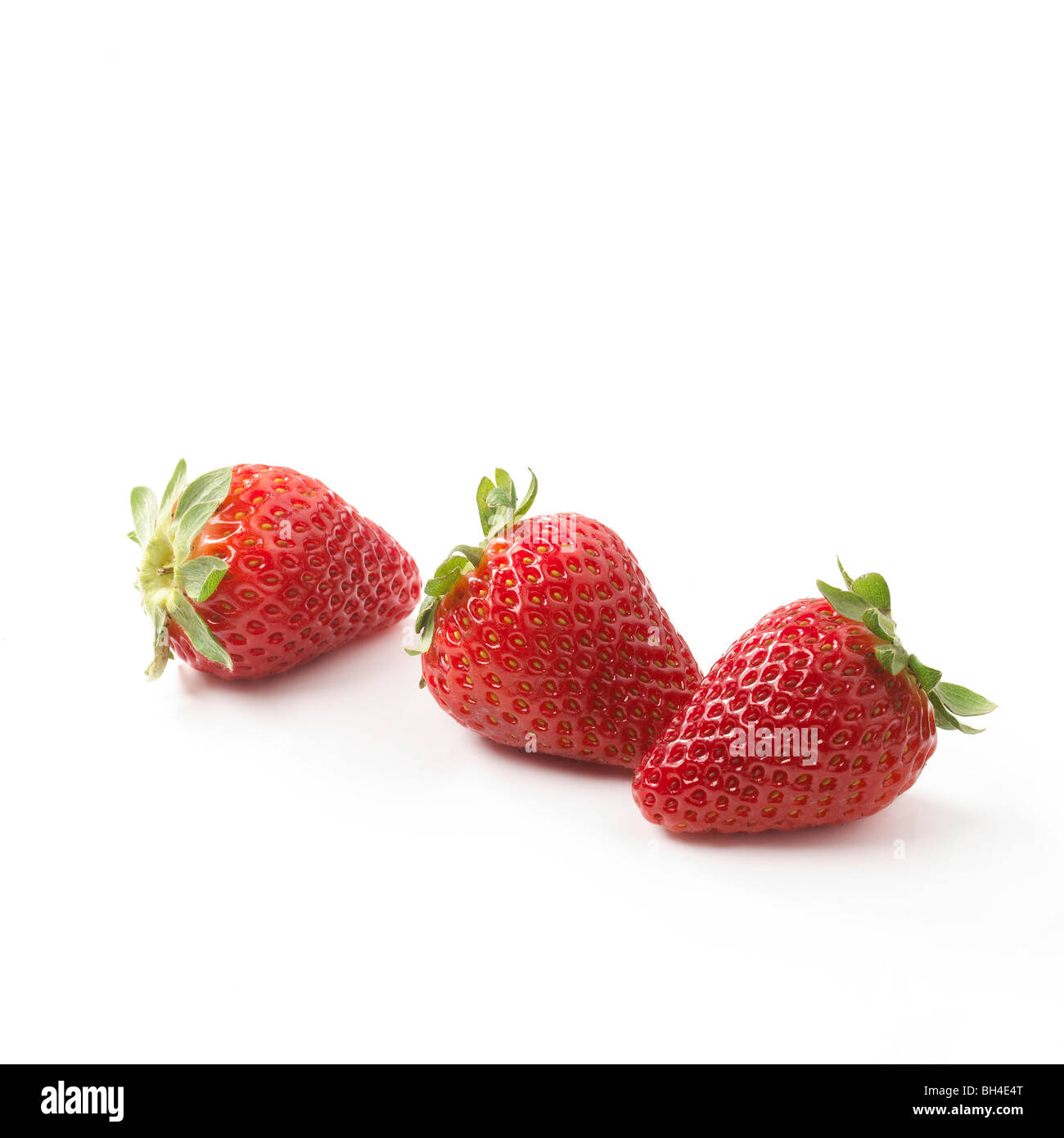 Erdbeeren auf weißem Hintergrund Stockfoto