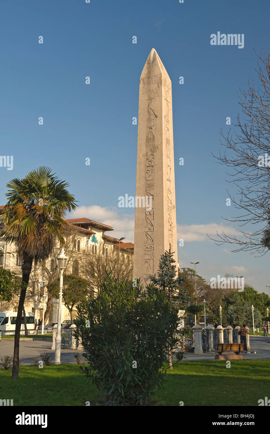 Ägyptischer Obelisk gebracht und errichtet von byzantinischer Kaiser Constantine, Sultanahmet, Istanbul Stockfoto