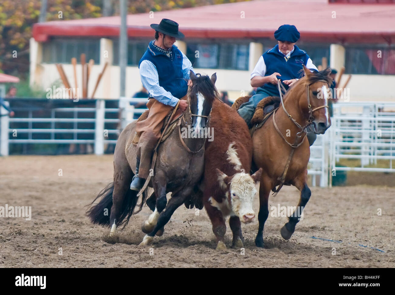 Teilnehmer an der Gauchos-Show im "Semana Criolla" Stockfoto