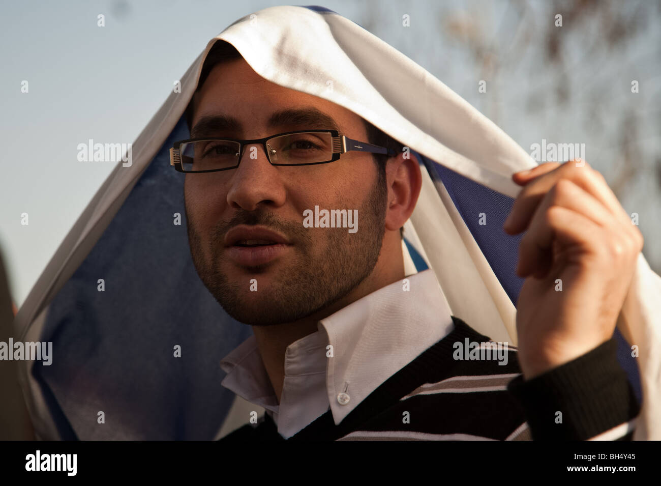 Wöchentliche Demonstration in Sheikh Jarrah Stockfoto