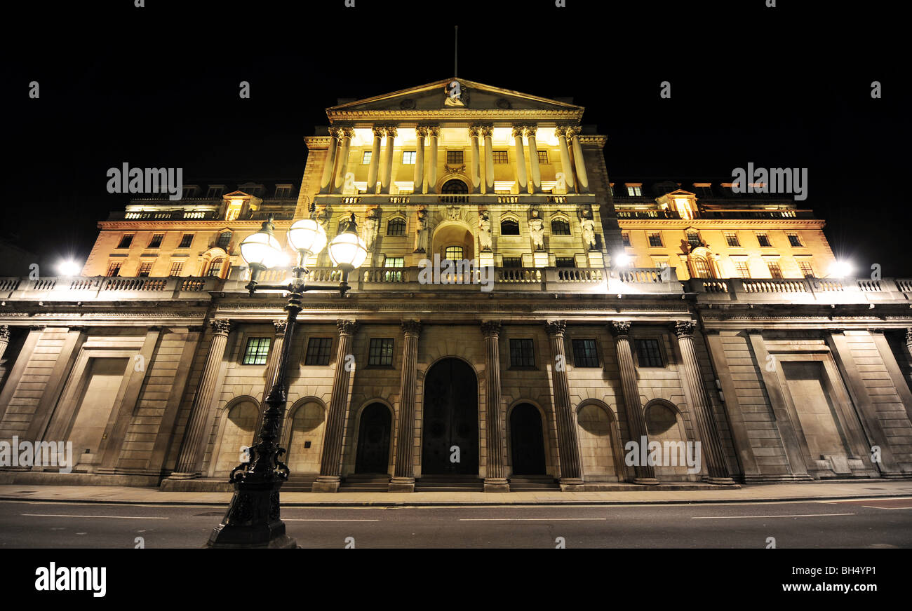 Bank of England Währung Pfund Geschäft Münze behalten britische Großbritannien Englisch gold äußere Bauwerk Architektur Stockfoto