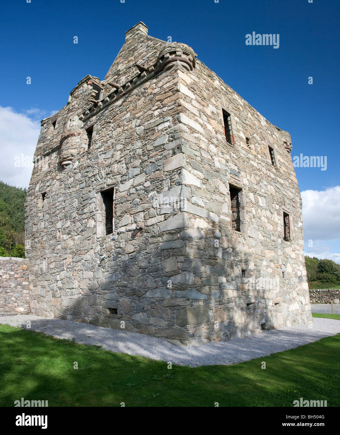 Carsluith Schloss genäht Bild Stockfoto