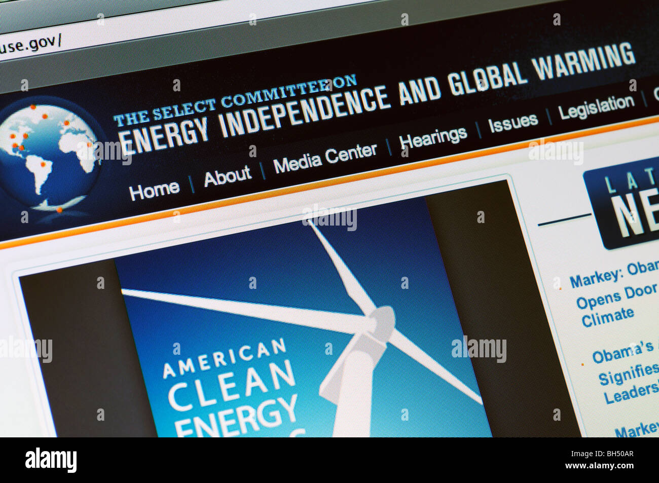 Notfall Unabhängigkeit und die globale Erwärmung Website des Komitees Stockfoto
