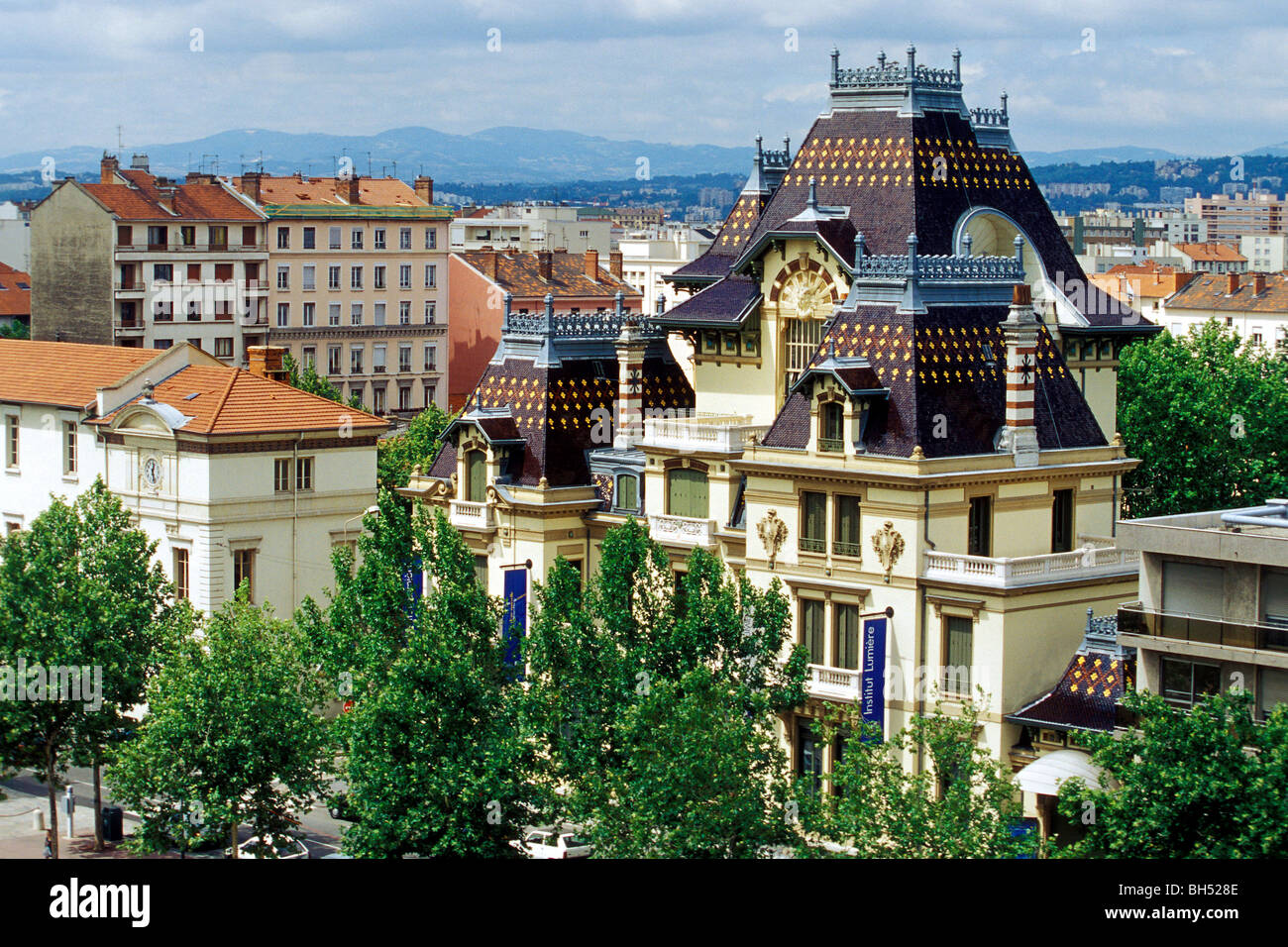 DAS CHATEAU LUMIERE, VILLA RESIDENZ DER BRÜDER LUMIERE, LYON, RHONE (69), FRANKREICH Stockfoto