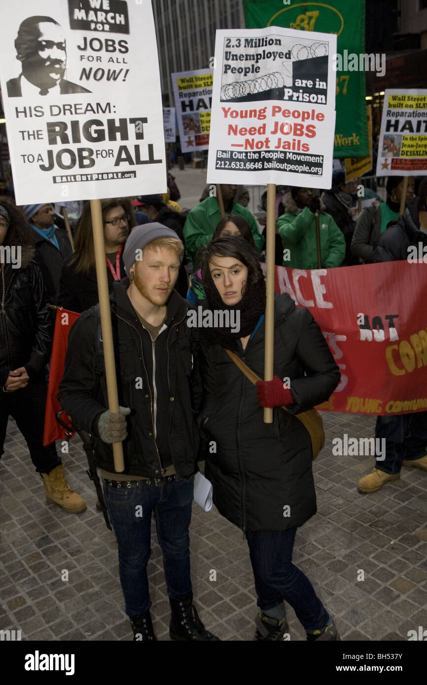 Rally an der Wall Street sagen die US-Regierung zur Rettung von Menschen auf verschiedene Weise nicht die Banken. Stockfoto