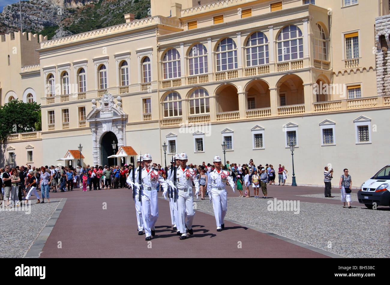 Änderung der Wachablösung vor dem königlichen Palast, Monaco Stockfoto