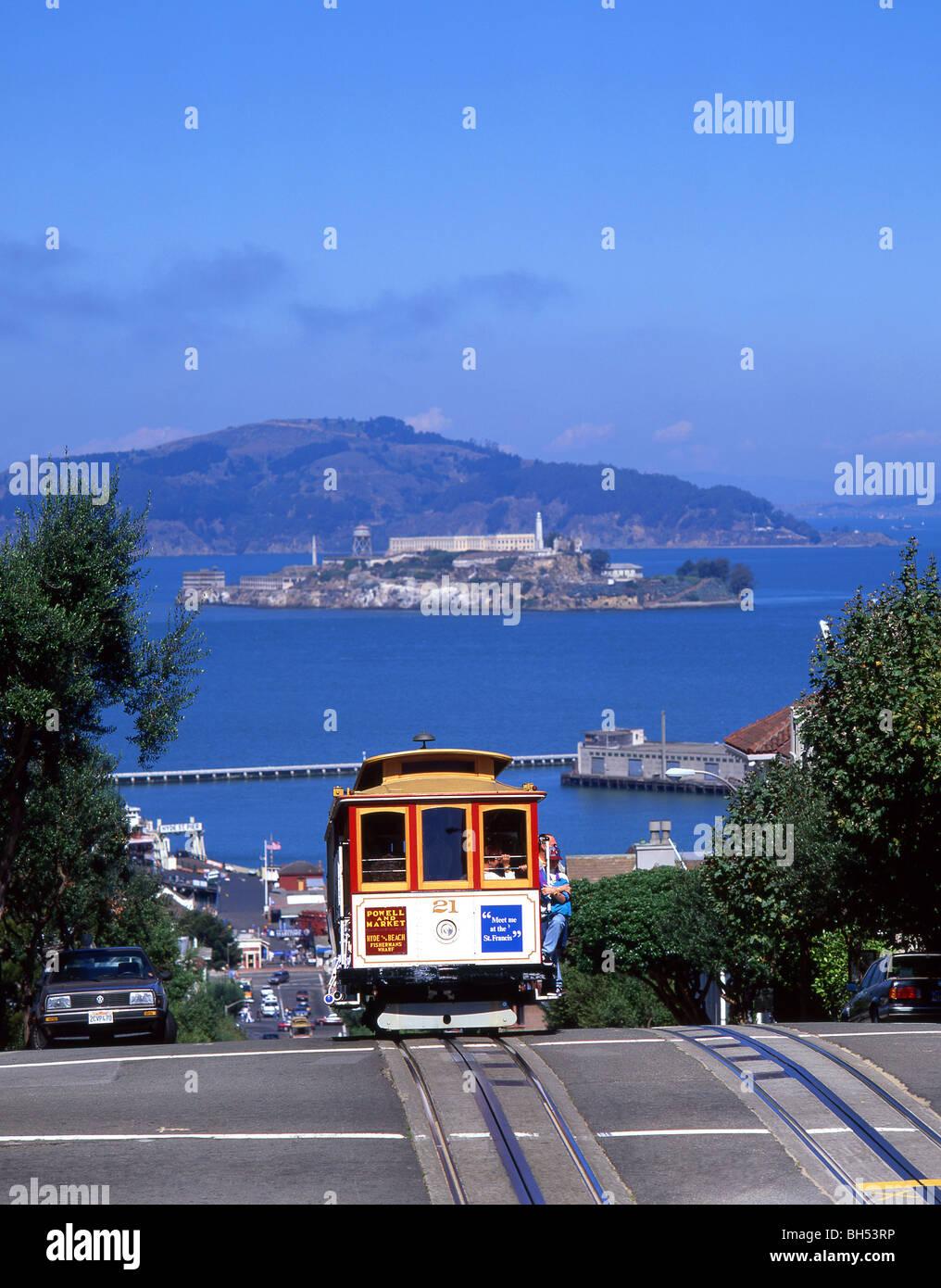 Seilbahn auf Hyde Street, San Francisco, California, Vereinigte Staaten von Amerika Stockfoto
