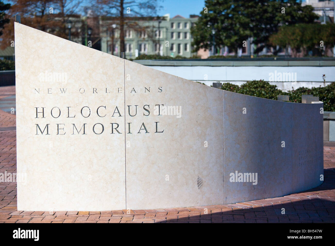 New Orleans-Holocaust-Mahnmal am Flussufer in New Orleans LA Stockfoto